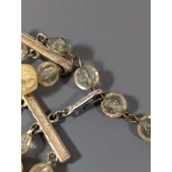 Vitnage Coro Butterscotch Yellow Lucite Bead Three Strand Neckalce Choker 16" - Picture 9 of 11